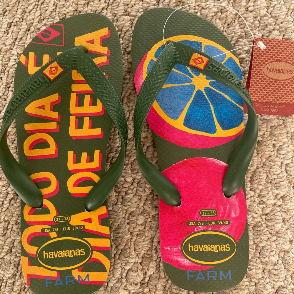 Havaianas flip flops, us size 7-8